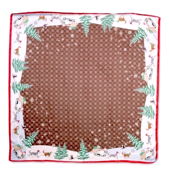 Giani Bernini Holiday Bears Square Scarf ✨ Christmas Gift Ready! - Picture 4 of 7